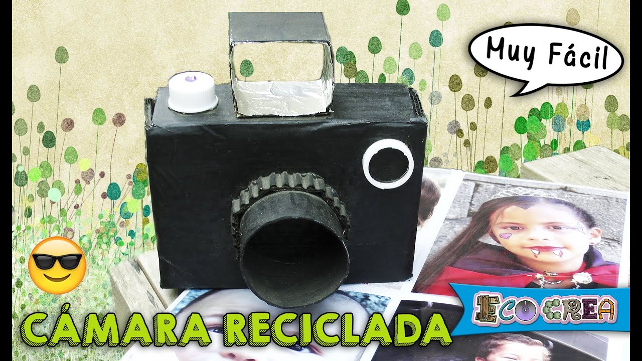 Cámara fotográfica reciclada (juguetes de cartón)