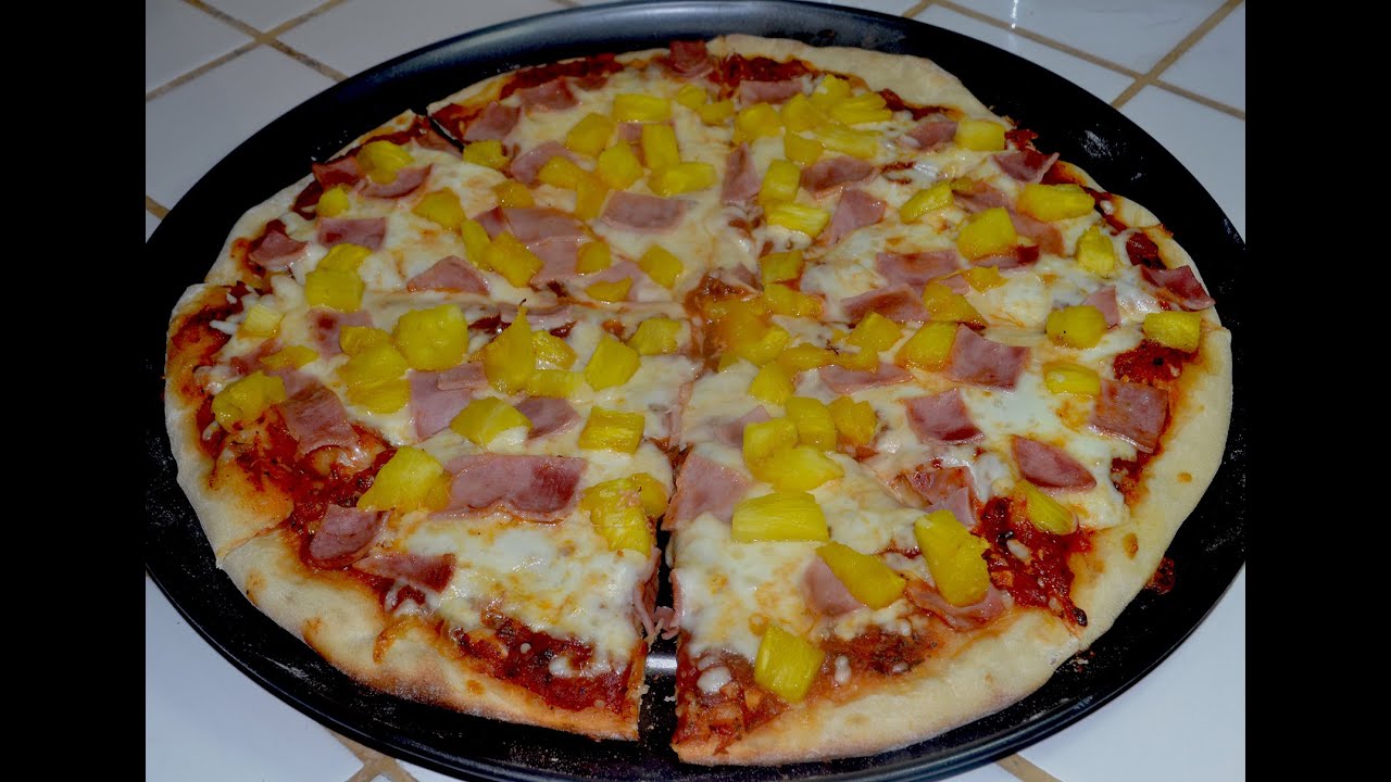 Receta de pizza  hawaiana