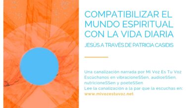 COMPATIBILIZAR EL MUNDO ESPIRITUAL CON LAVIDADIARIA – Maestro Jesús a través de Patricia Casidis