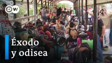 Venezolanos varados en un puente internacional