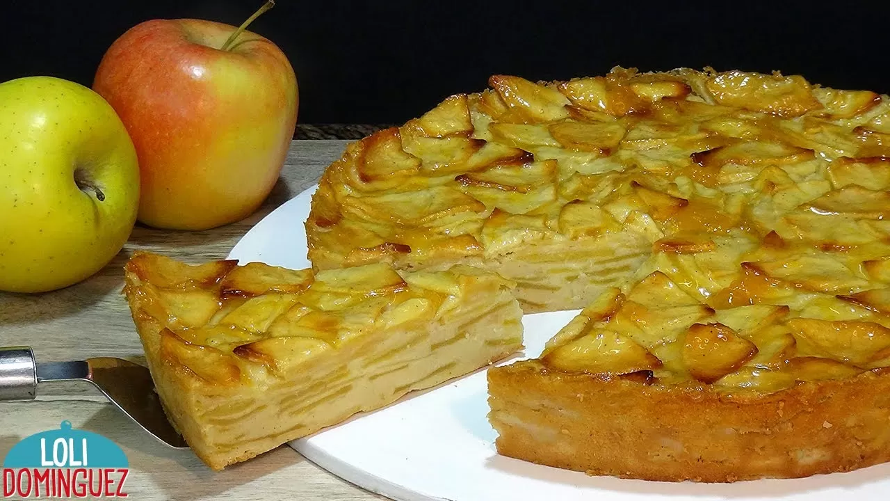 TARTA DE MANZANA A CAPAS, RECETA FÁCIL Y DELICIOSA. Loli Domínguez. Recetas paso a paso, tutorial.